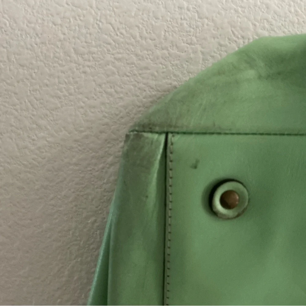 Banana Republic Mint Green Shoulder Bag with Gold Buckles